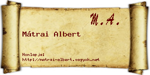 Mátrai Albert névjegykártya
